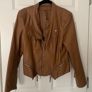 Tan Faux Leather Jacket